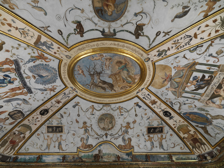 motivi decorativi a grottesche con figure di dei e scene mitologiche (decorazione pittorica) di Manco Giacomo (sec. XVIII)