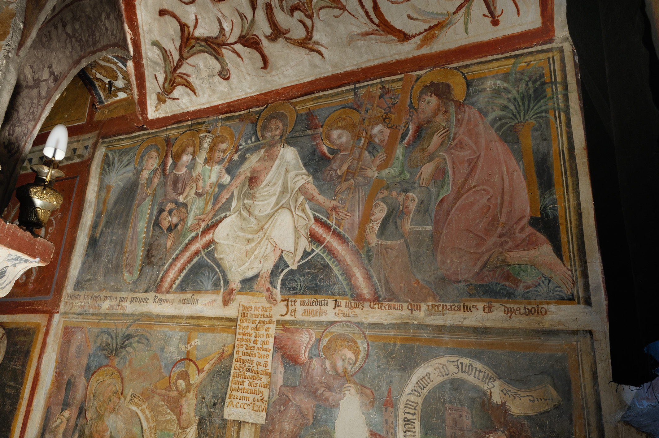 Giudizio Universale/ resurrezione dei morti/ San Girolamo penitente (dipinto murale) - ambito italiano (sec. XV)