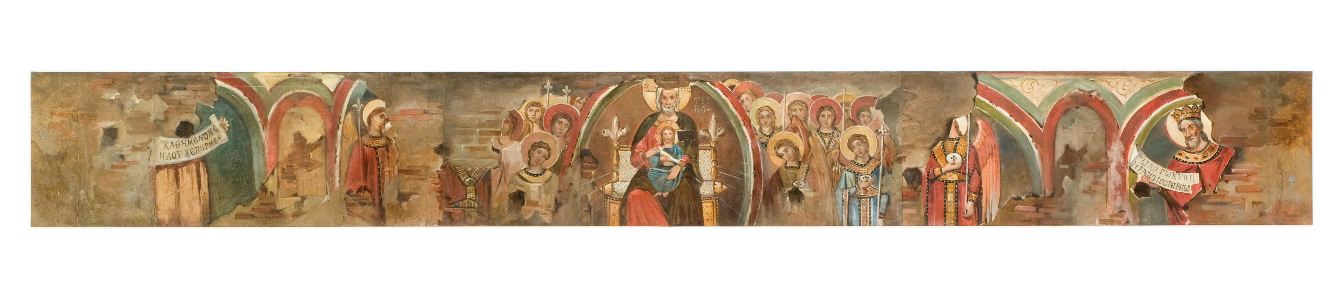 Trinità ed angeli, i profeti Davide ed Isaia (disegno) di Ximenes M (sec. XIX)