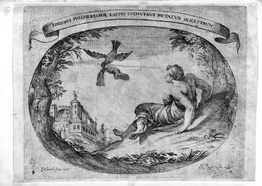 Rodope (stampa smarginata, serie) di Storer Johann Christoph, Del Sole Giovanni Battista (sec. XVII)