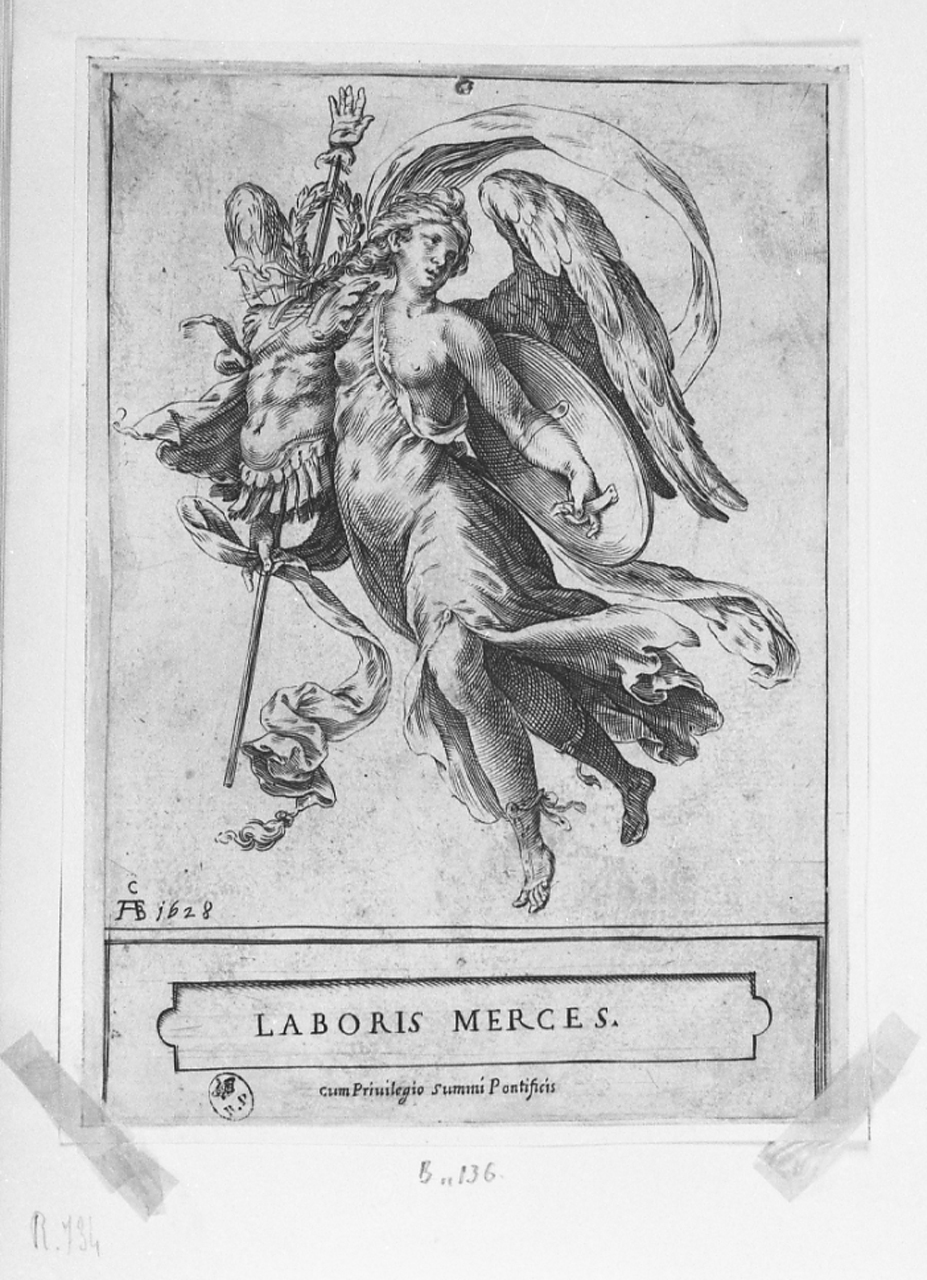 Laboris merces, Vittoria (stampa smarginata) di Alberti Cherubino (secc. XVI/ XVII)