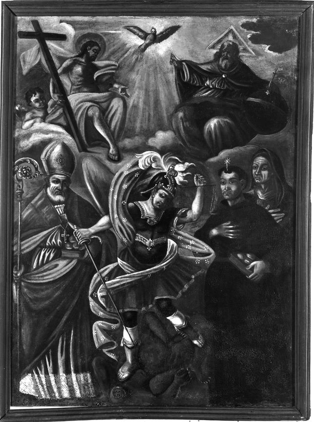 Santissima Trinità e Santi (dipinto) - ambito Italia meridionale (fine/ inizio secc. XIX/XX)