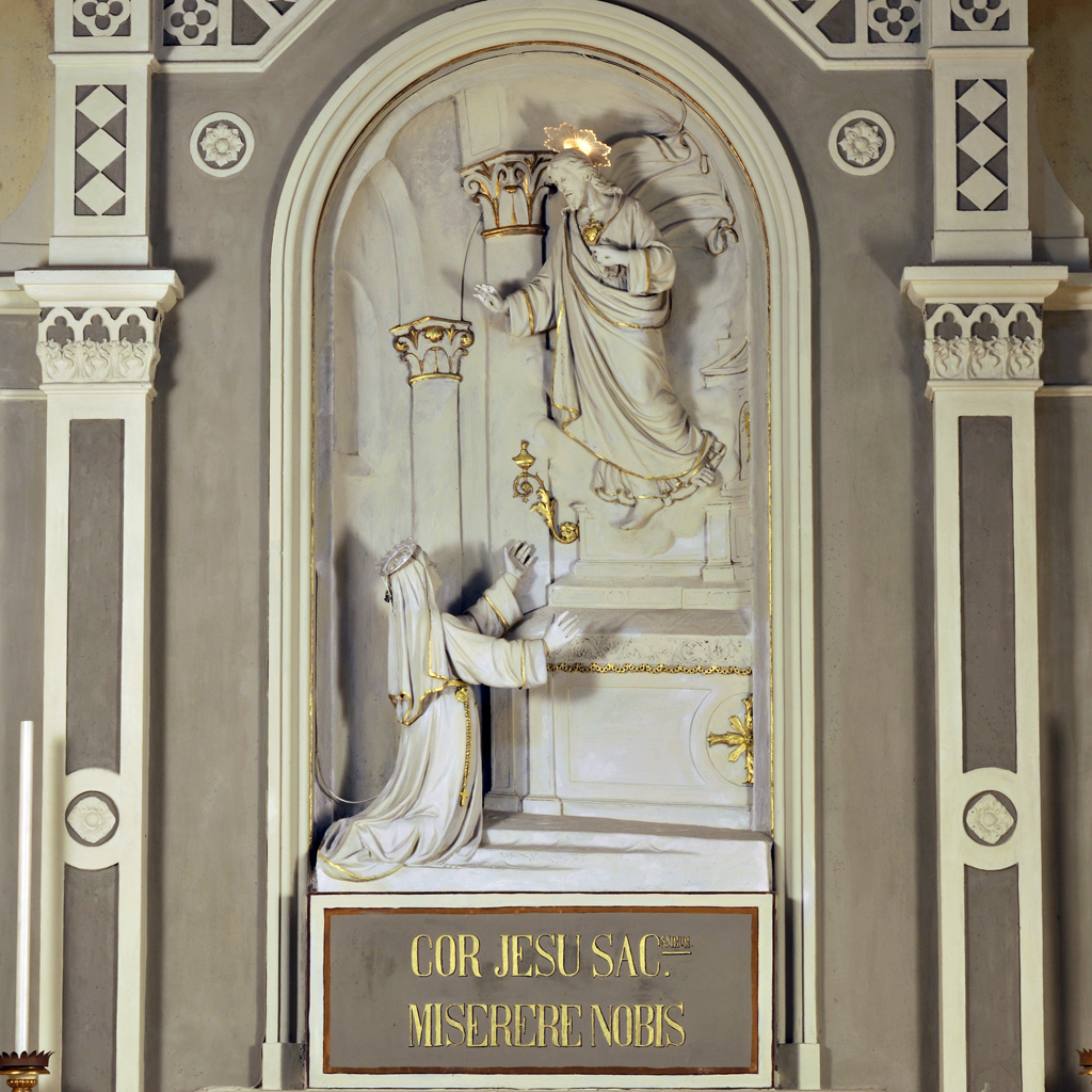 Sacro Cuore di Gesù (rilievo) di Girolomini Federico (sec. XX)