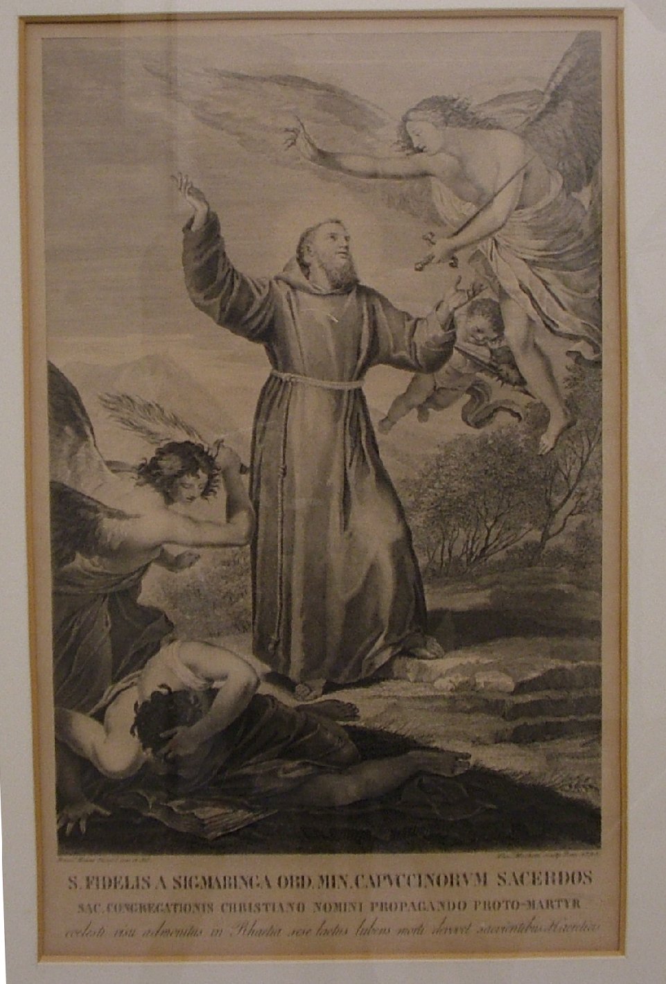 San Fedele da Sigmaringa (stampa) di Mochetti Alessandro, Manno Francesco (sec. XVIII)