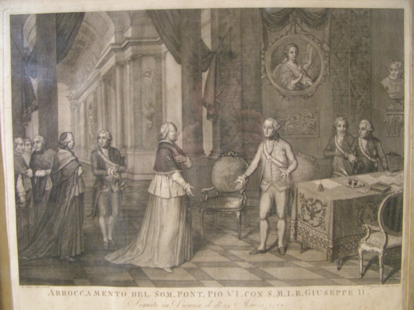 visita di papa Pio VI all'imperatore Giuseppe II (stampa, serie) di Poggioli Antonio, Beys G (sec. XIX)