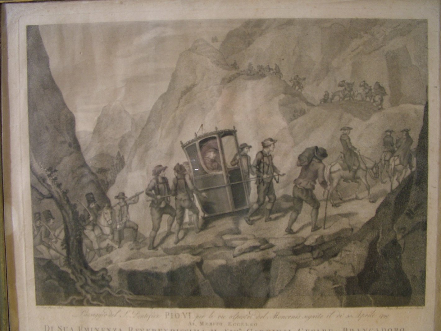 viaggio di papa Pio IV attraverso le Alpi (stampa, serie) di Bonato Pietro, Beys G (sec. XIX)