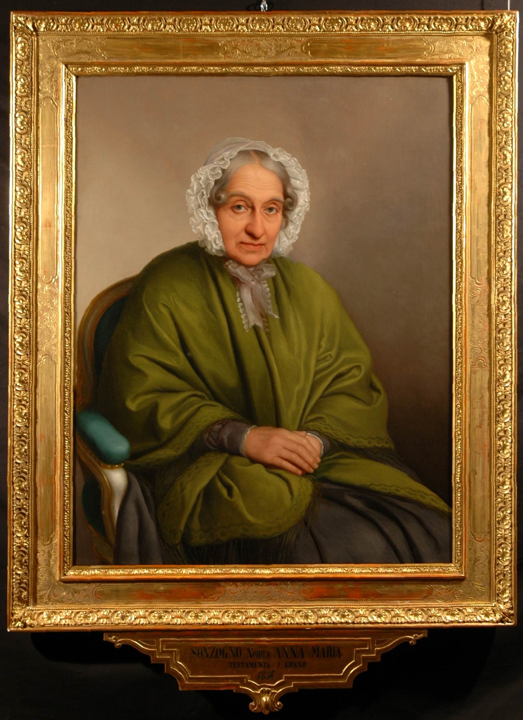 Anna Maria Sonzogno, ritratto di donna anziana (dipinto, opera isolata) - ambito lombardo (prima metà sec. XIX)