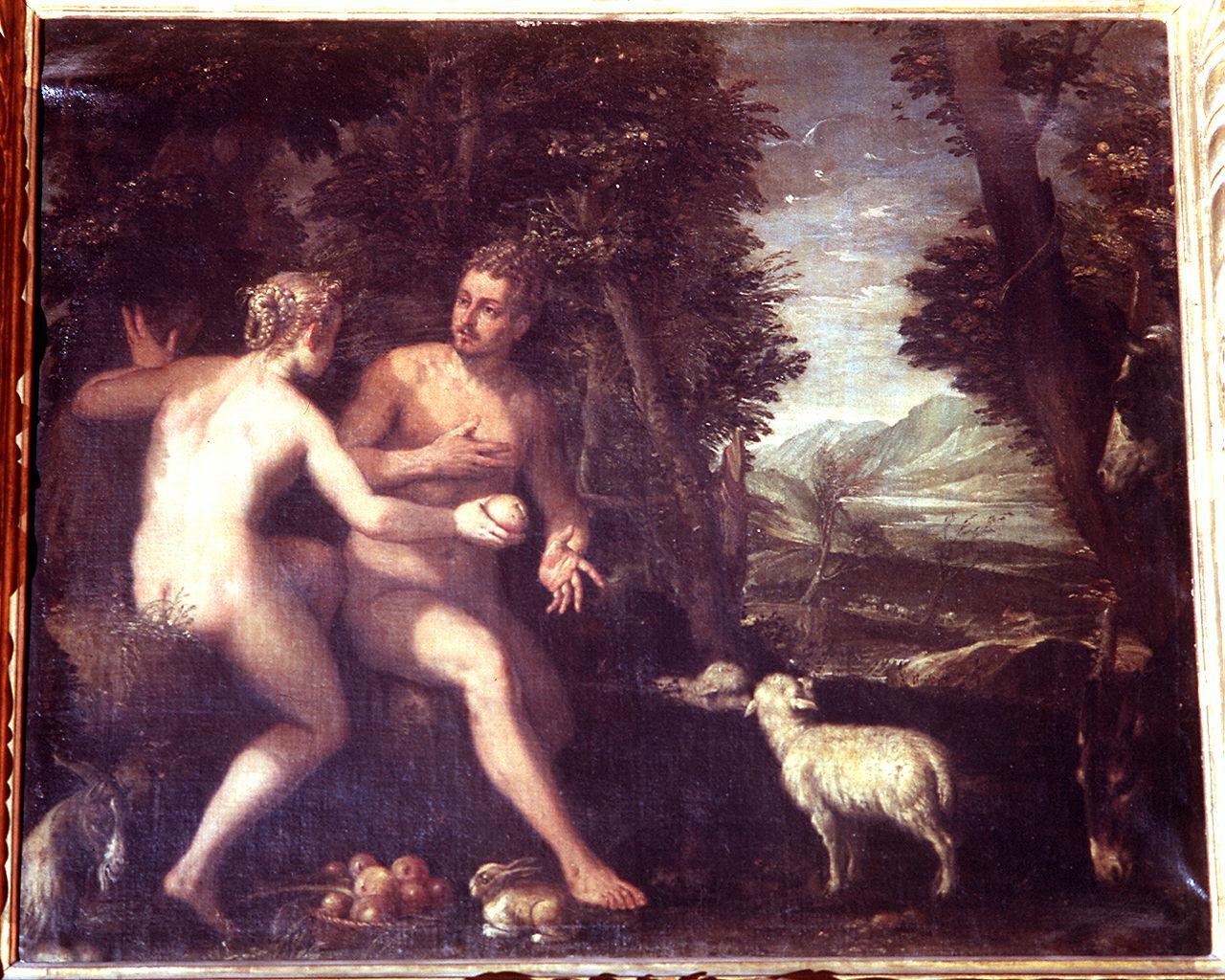tentazione e caduta di Adamo e Eva (dipinto) di Caliari Carlo (sec. XVI)