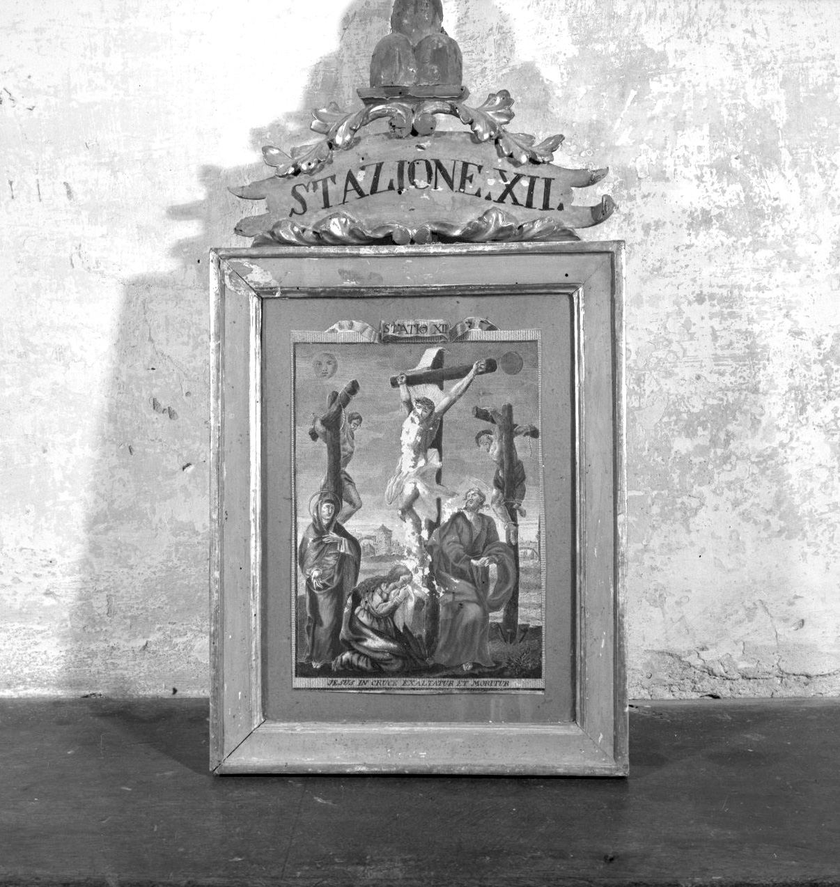 stazione XII: Gesù innalzato e morto in croce (stampa, elemento d'insieme) - ambito italiano (sec. XVIII)