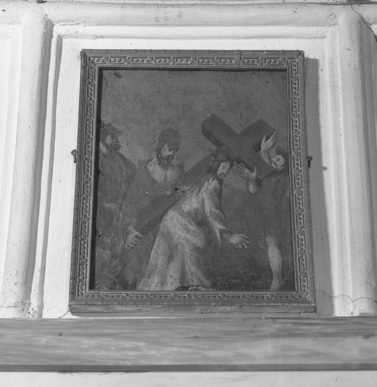 Cristo caricato della croce (dipinto, elemento d'insieme) - ambito toscano (prima metà sec. XVIII, sec. XX)