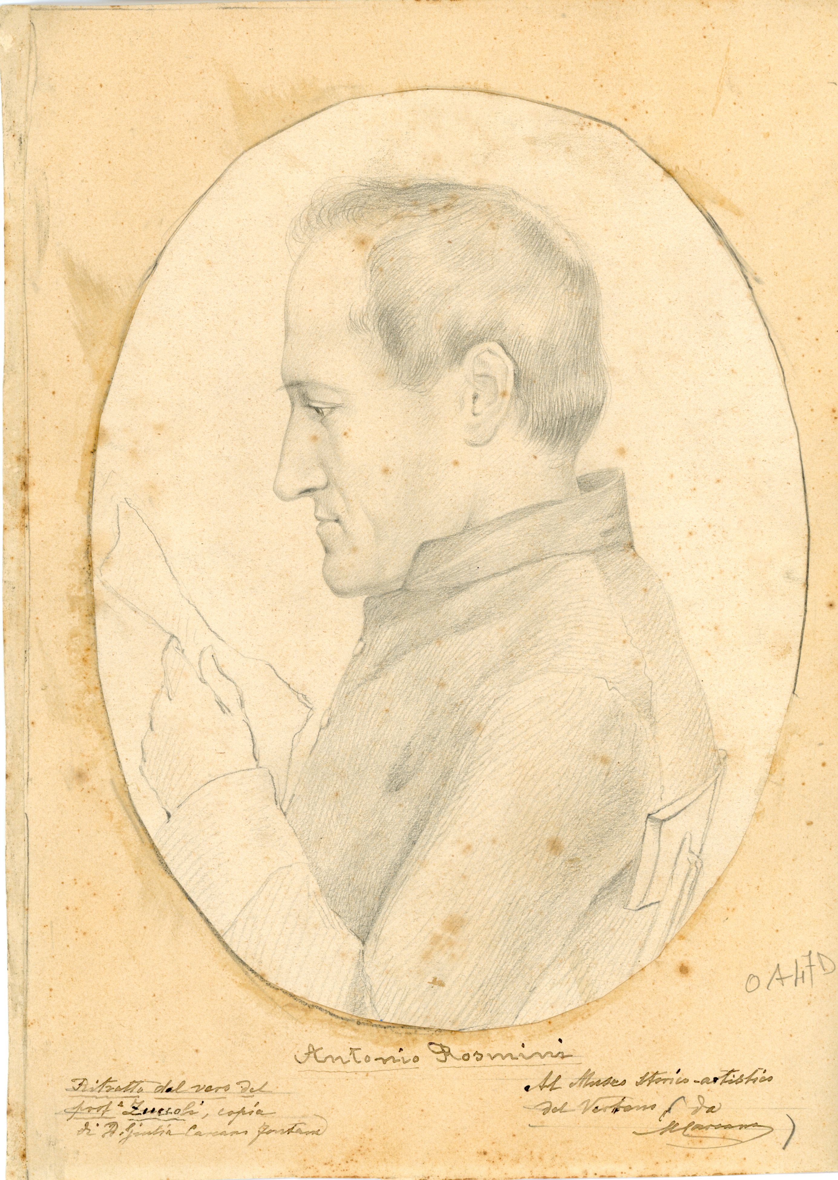 Ritratto di Antonio Rosmini (disegno) di Carcano, Giulio - ambito italiano (seconda metà XIX)