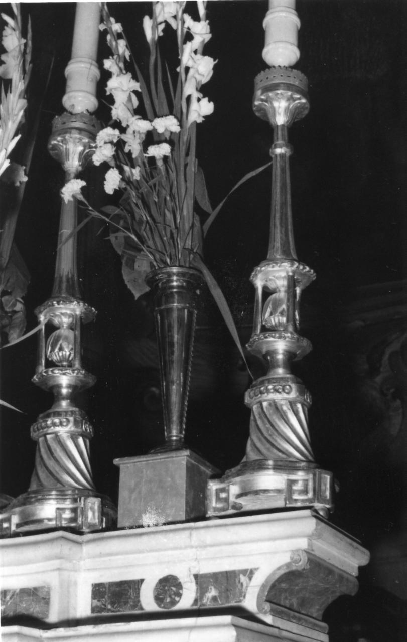 candeliere, serie - bottega emiliana (metà sec. XIX)