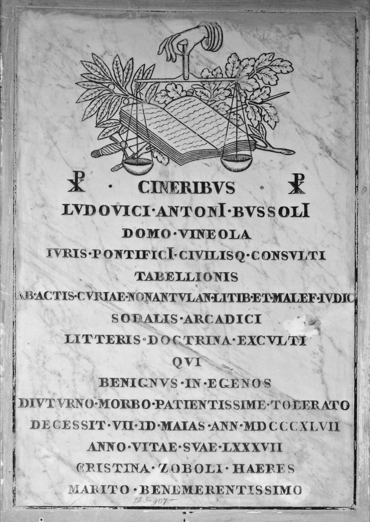 lapide commemorativa - manifattura modenese (sec. XIX)