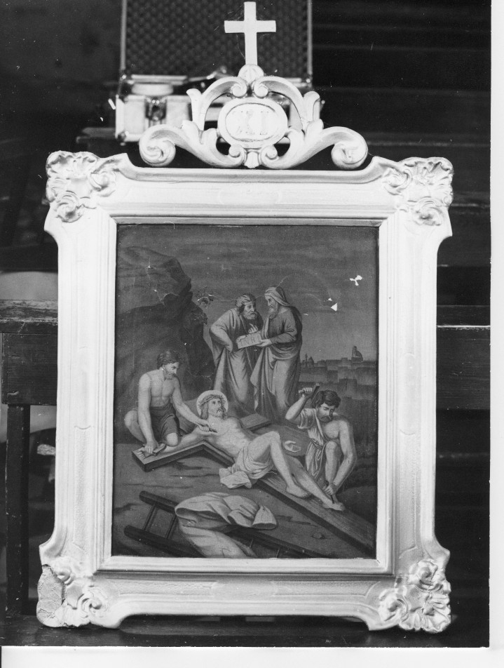 Cristo viene inchiodato alla croce (via Crucis, ciclo) - ambito veneto (sec. XVIII)
