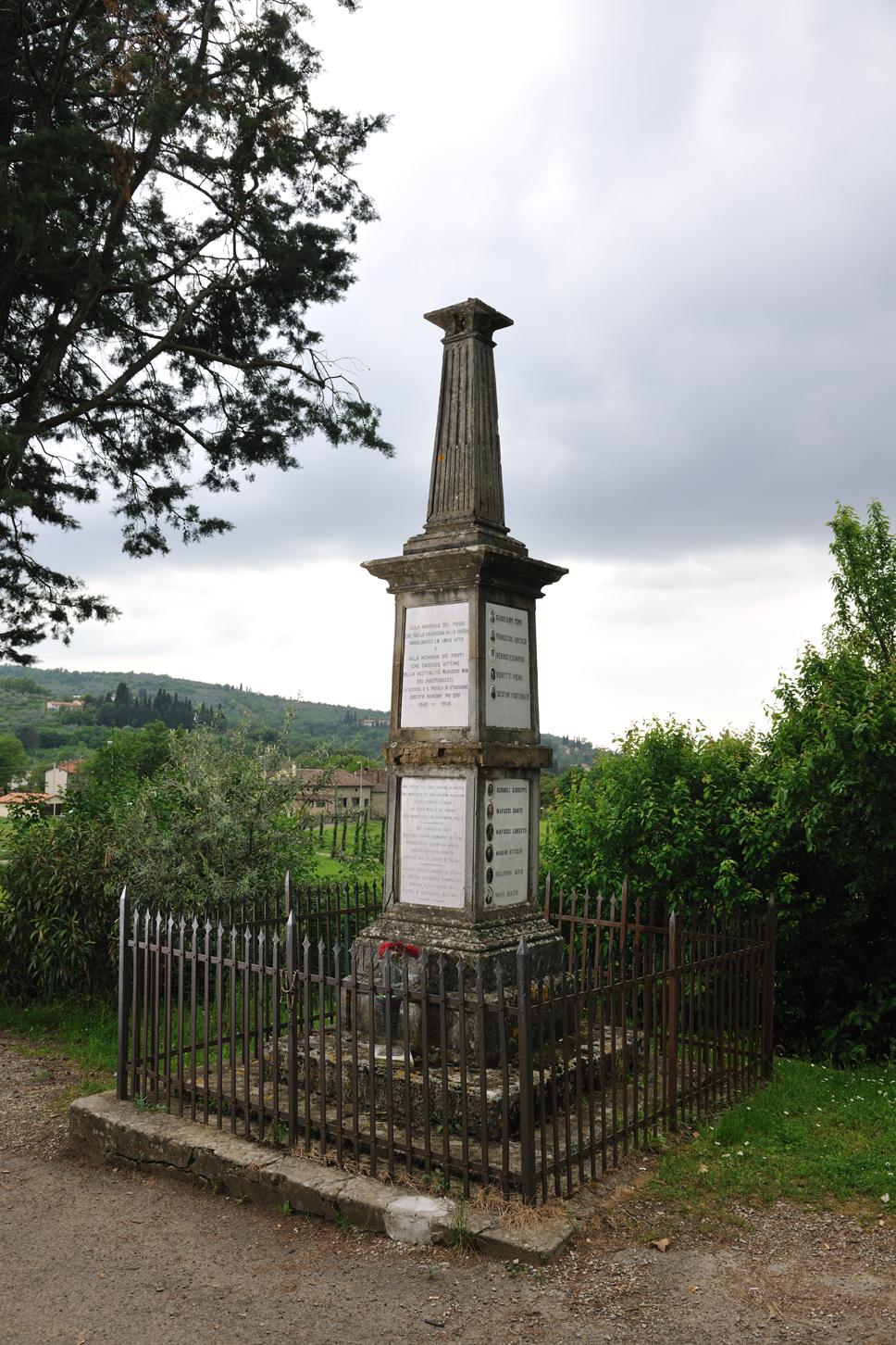 Monumento ai caduti di Staggiano, soggetto assente (monumento ai caduti - a pilastro, opera isolata) - ambito aretino (primo quarto XX)
