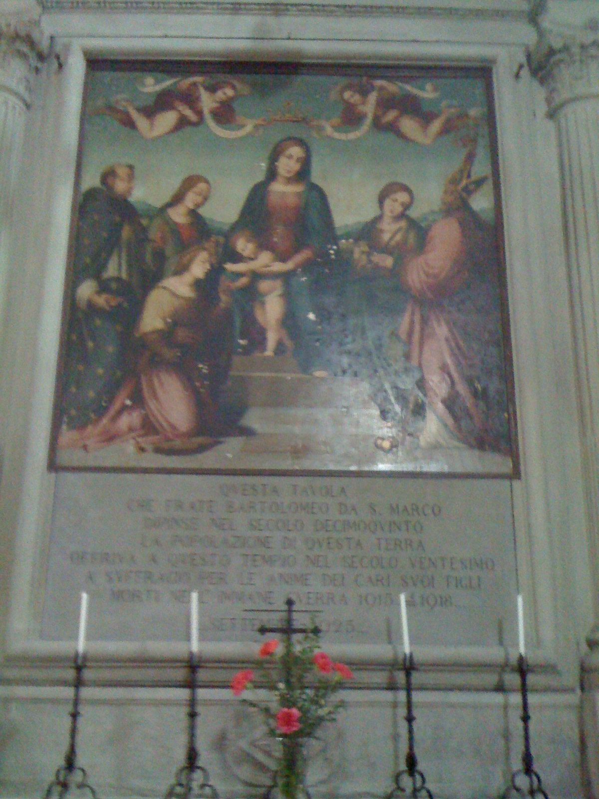Altare ai caduti della Madonna dei Lumi, non determinabile (monumento ai caduti - ad altare) - ambito toscano (primo quarto XX)
