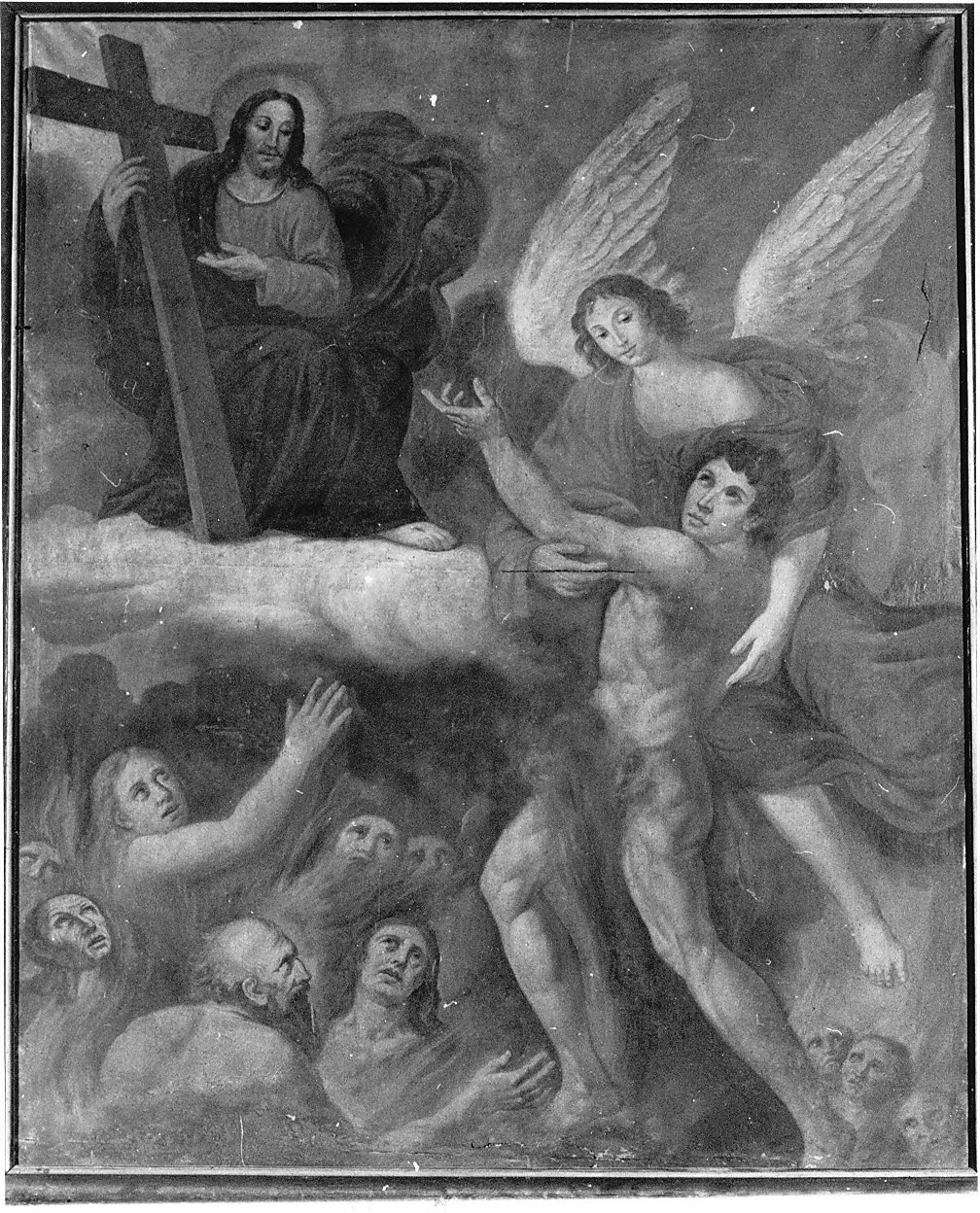 Cristo libera le anime del Purgatorio (dipinto, opera isolata) - ambito lombardo-emiliano (sec. XVII)