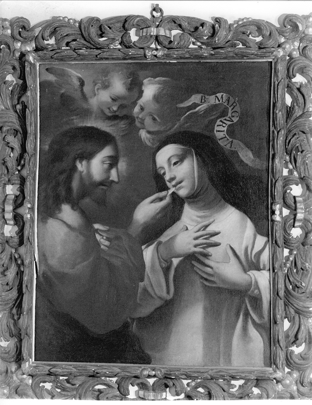 comunione della B. Margarita (dipinto, opera isolata) di Bianchi Federico (fine sec. XVII)