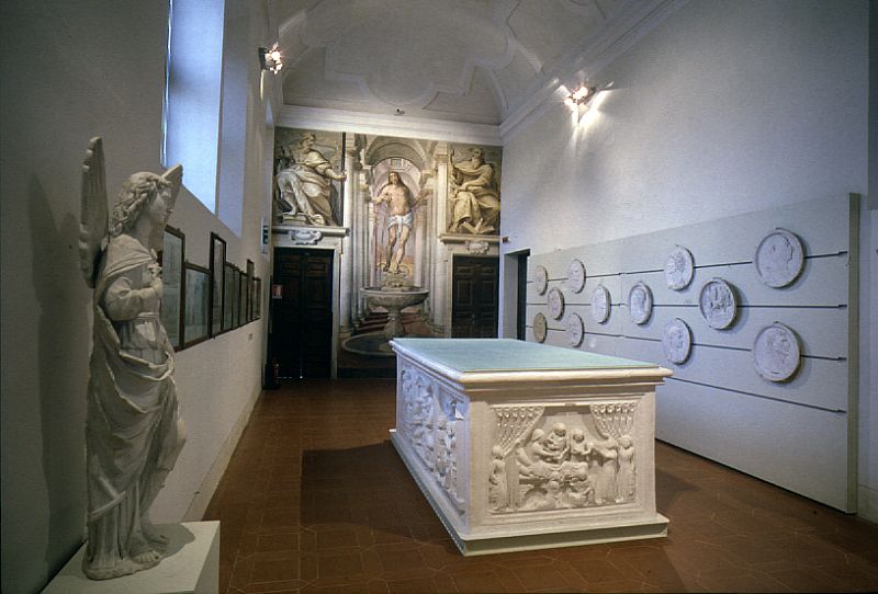 calco dell'altare antico della Certosa di Pavia, sul fronte sono tre rilievi con le storie di sant'Anna e san Gioachino, sul retro altri tre rilievi con le storie di Maria (calco) di Campi Carlo (attribuito) (inizio sec. XX)
