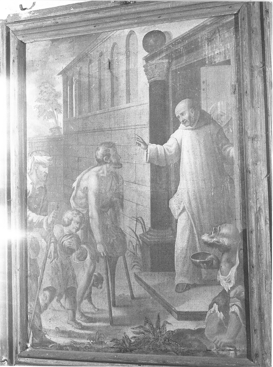San Bruno benedice i poveri e gli ammalati (dipinto, elemento d'insieme) di Georgius (primo quarto sec. XVIII)