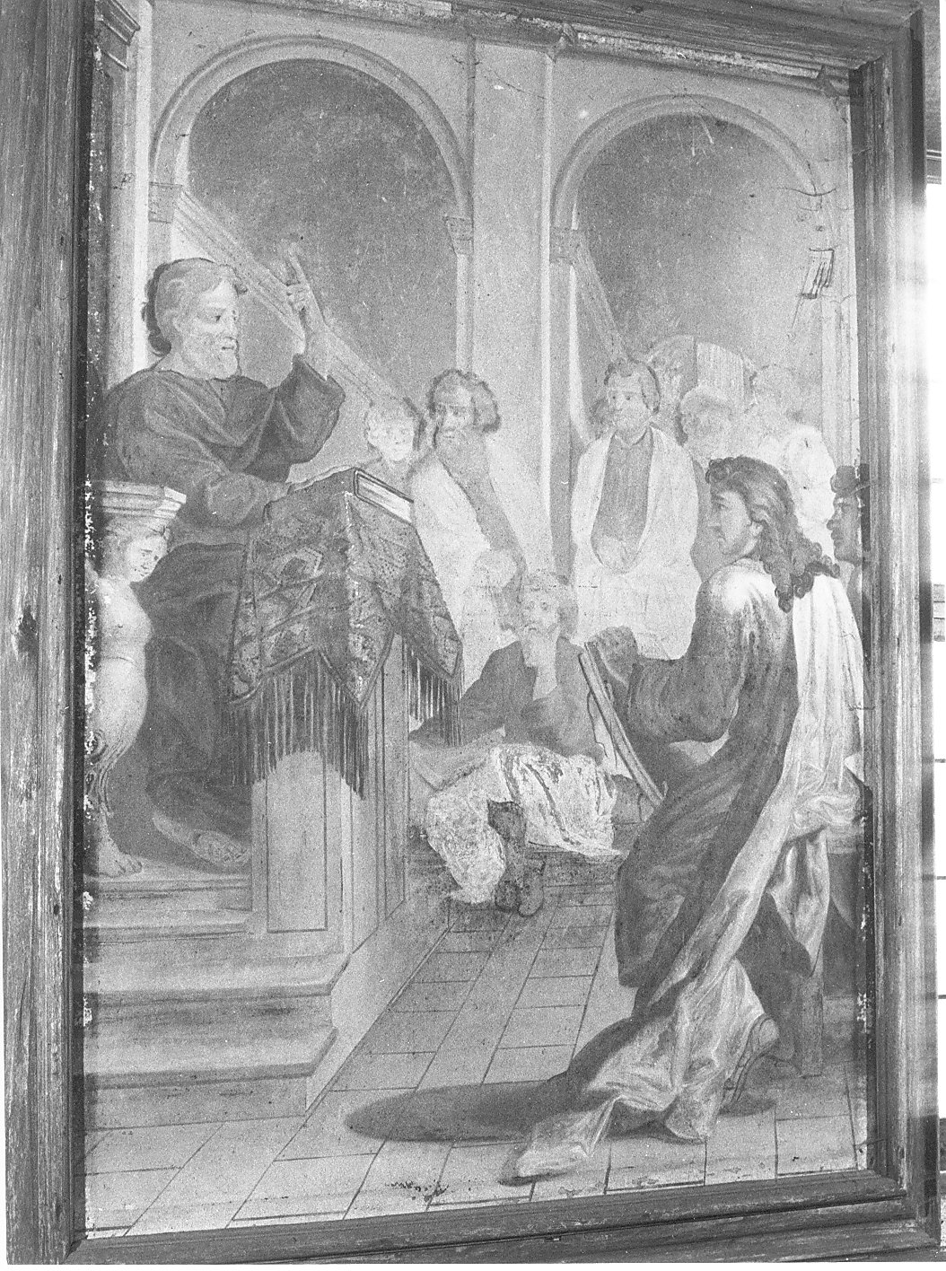 San Bruno insegna teologia a Reims (dipinto, elemento d'insieme) di Georgius (primo quarto sec. XVIII)