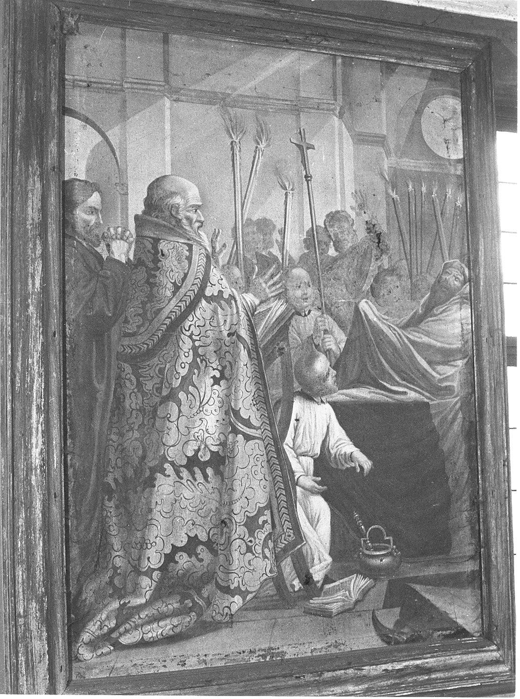 Raimondo Diocrès già morto annuncia la sua dannazione (dipinto, elemento d'insieme) di Georgius (sec. XVIII)