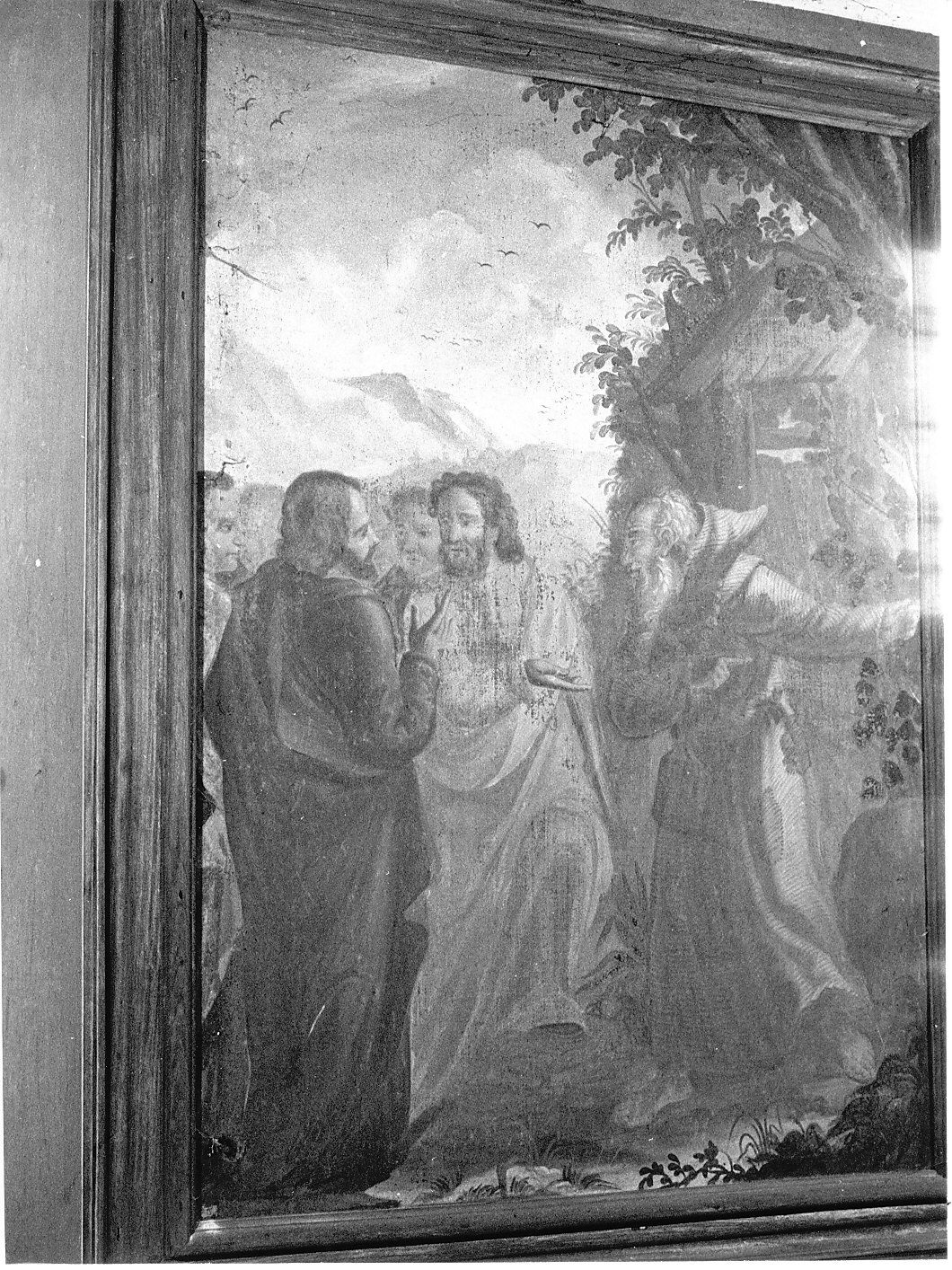 San Bruno incontra un santo eremita (dipinto, elemento d'insieme) di Georgius (primo quarto sec. XVIII)