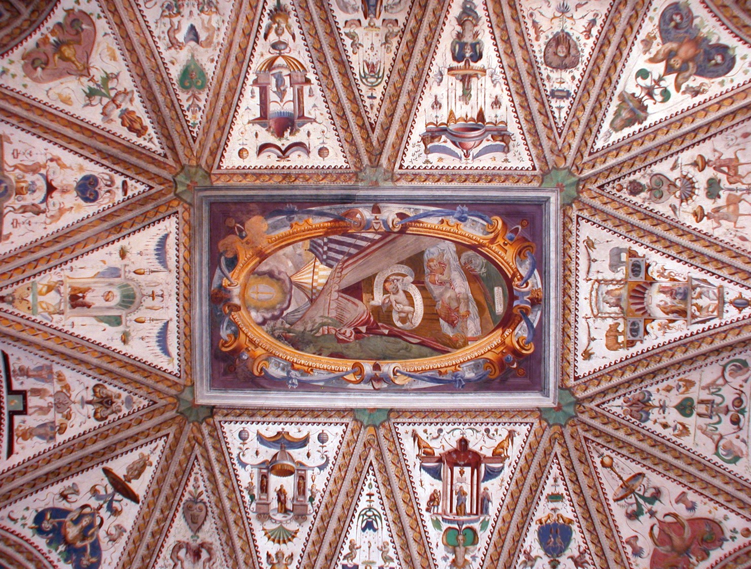 sogno di Costantino (dipinto murale, elemento d'insieme) di Pozzo Giovan Battista (attribuito) (seconda metà sec. XVI)