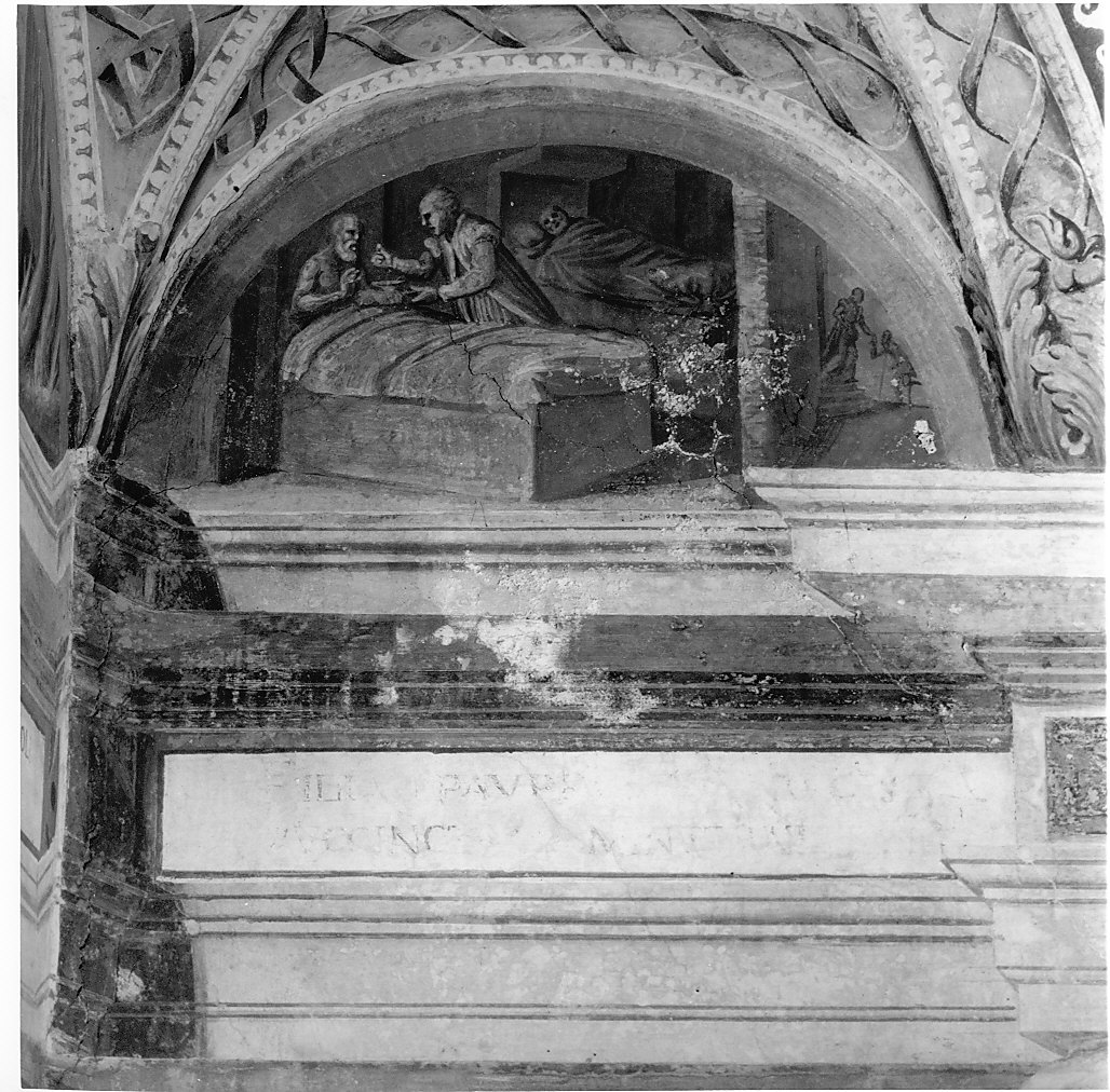 Santa Elisabetta d'Ungheria cura i poveri e gli ammalati (dipinto murale, elemento d'insieme) di Pozzo Giovan Battista (attribuito) (seconda metà sec. XVI)