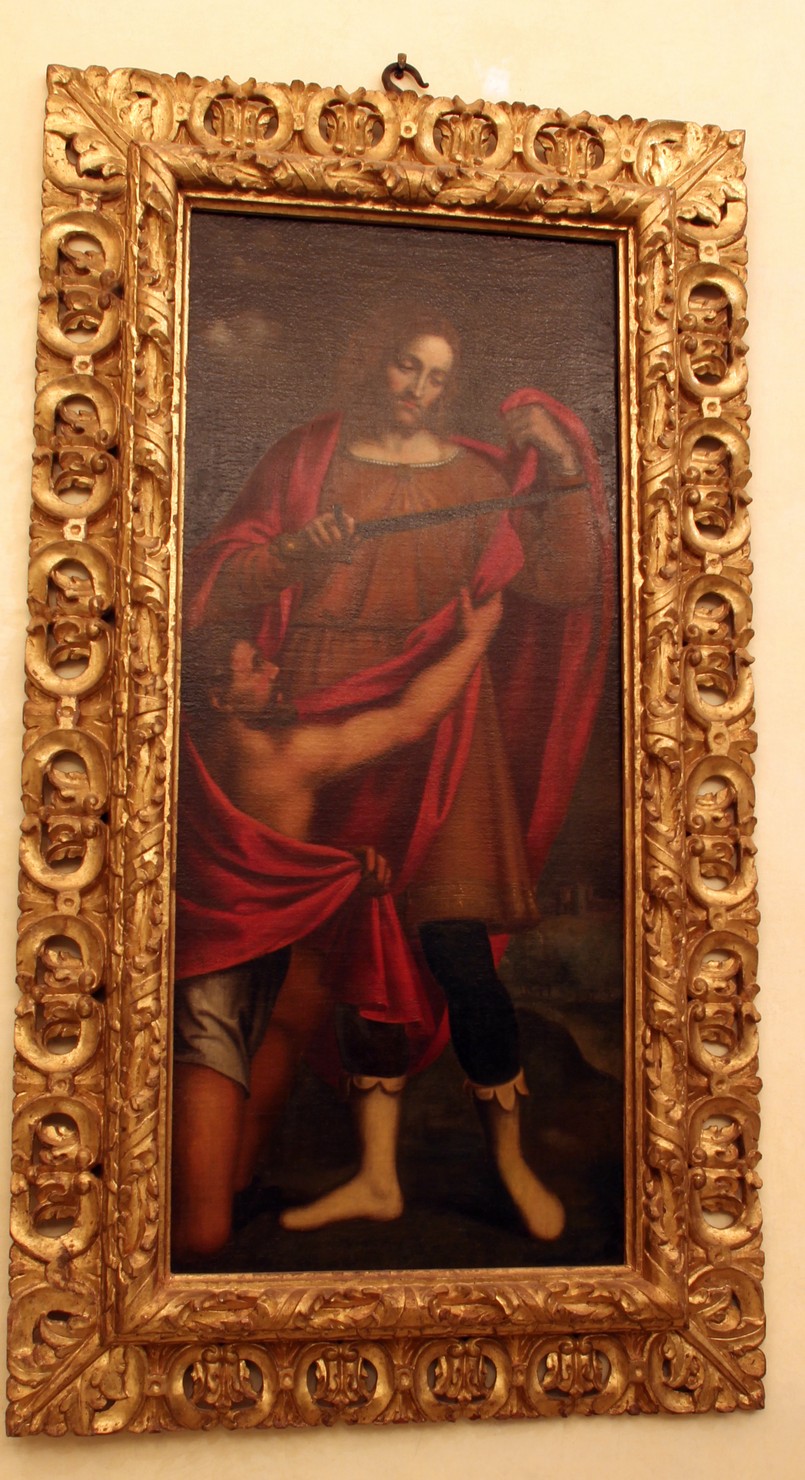 San Martino dona parte del mantello al povero (dipinto, opera isolata) di Santagostino Giacomo Antonio (attribuito) (sec. XVII)