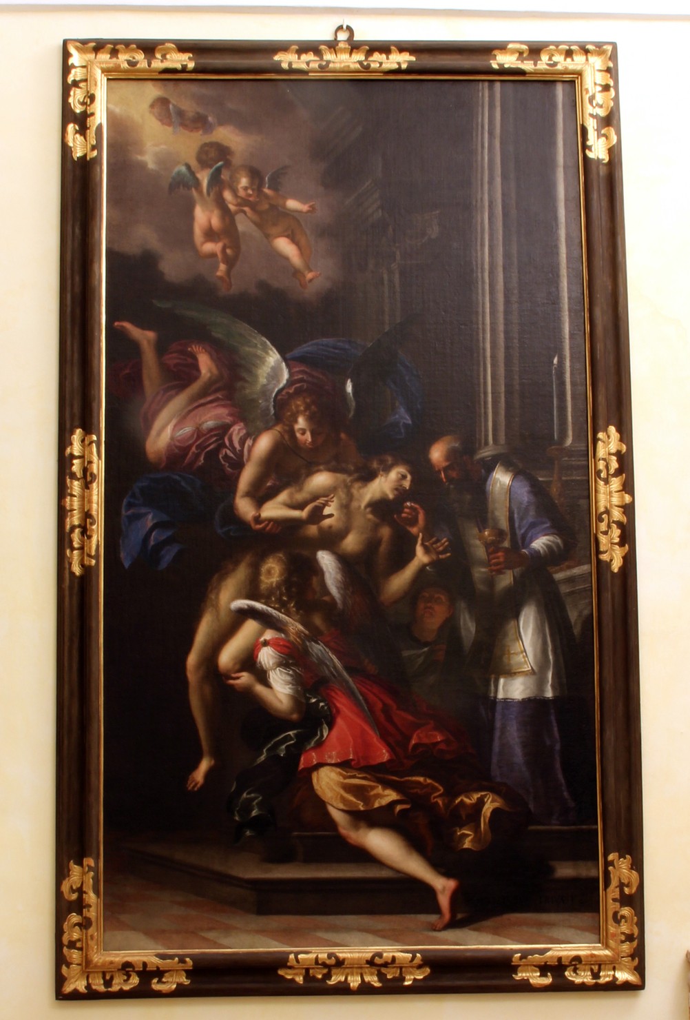 ultima comunione di Santa Maria Maddalena (dipinto, opera isolata) di Triva Antonio Domenico (terzo quarto sec. XVII)