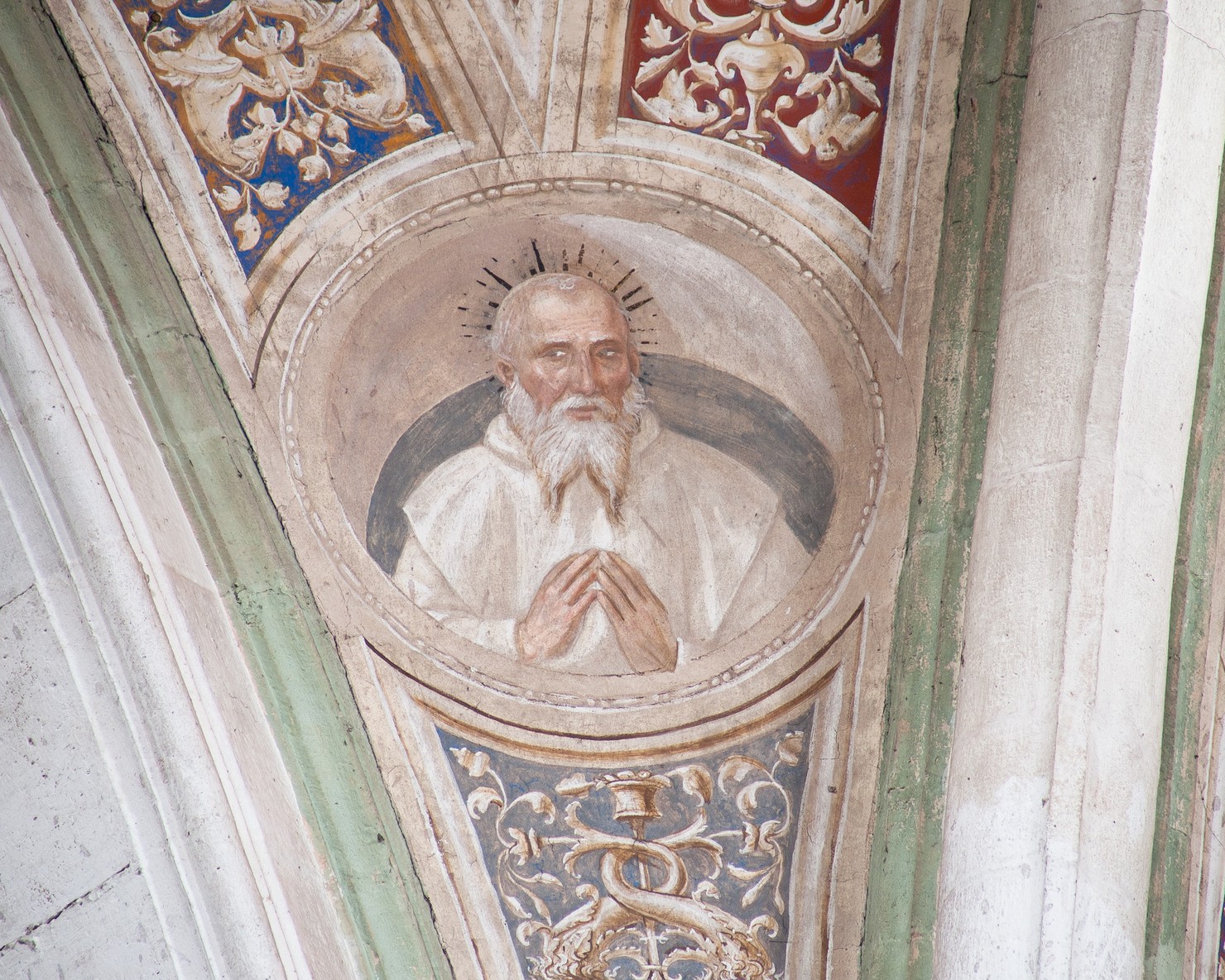 Santo certosino (dipinto murale, elemento d'insieme) di Ambrogio da Fossano detto Bergognone (bottega) (sec. XV)