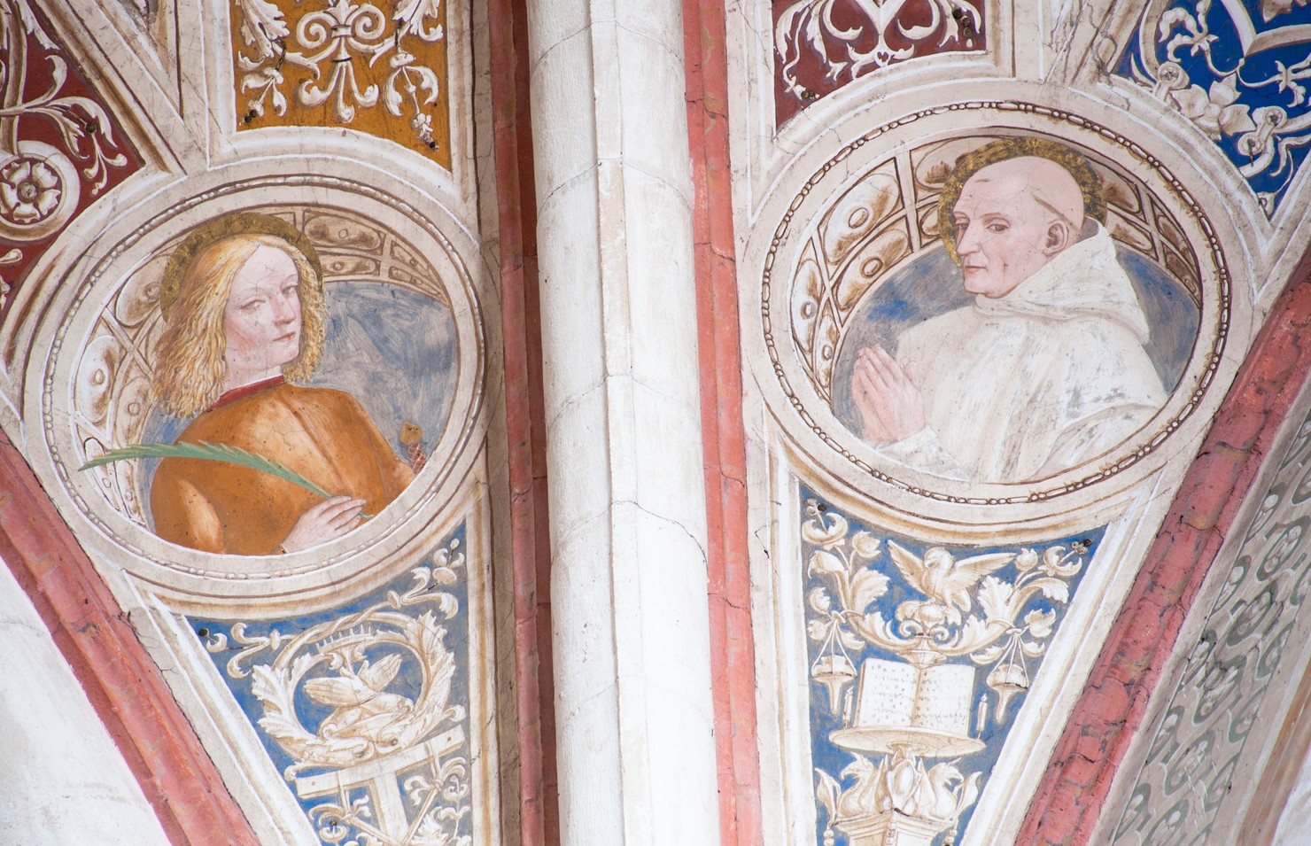 Santo martire e Santo certosino (dipinto murale, elemento d'insieme) di Ambrogio da Fossano detto Bergognone (bottega) (sec. XV)