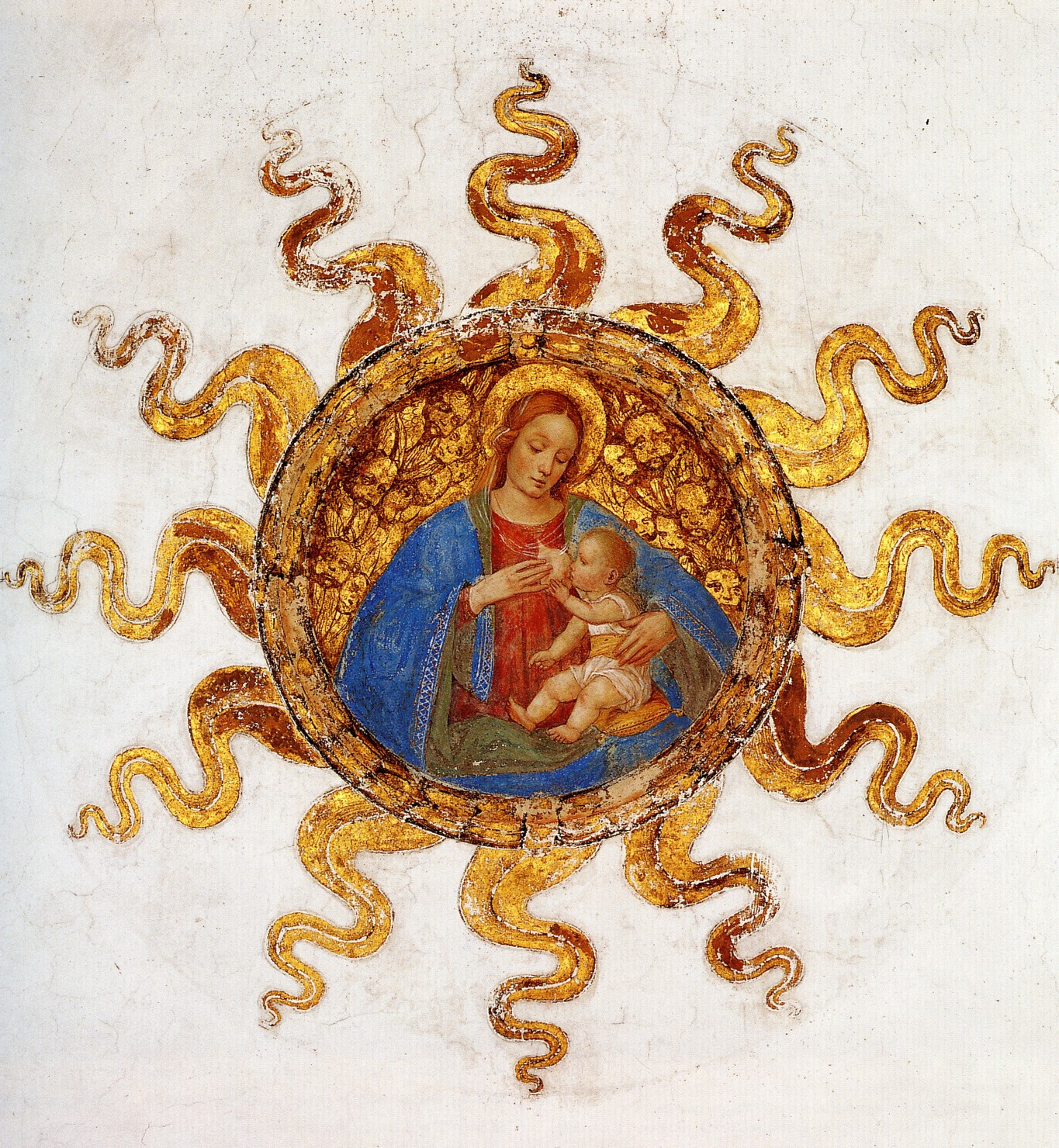 Madonna del Latte (dipinto murale, elemento d'insieme) di Ambrogio da Fossano detto Bergognone (attribuito) (sec. XVI)