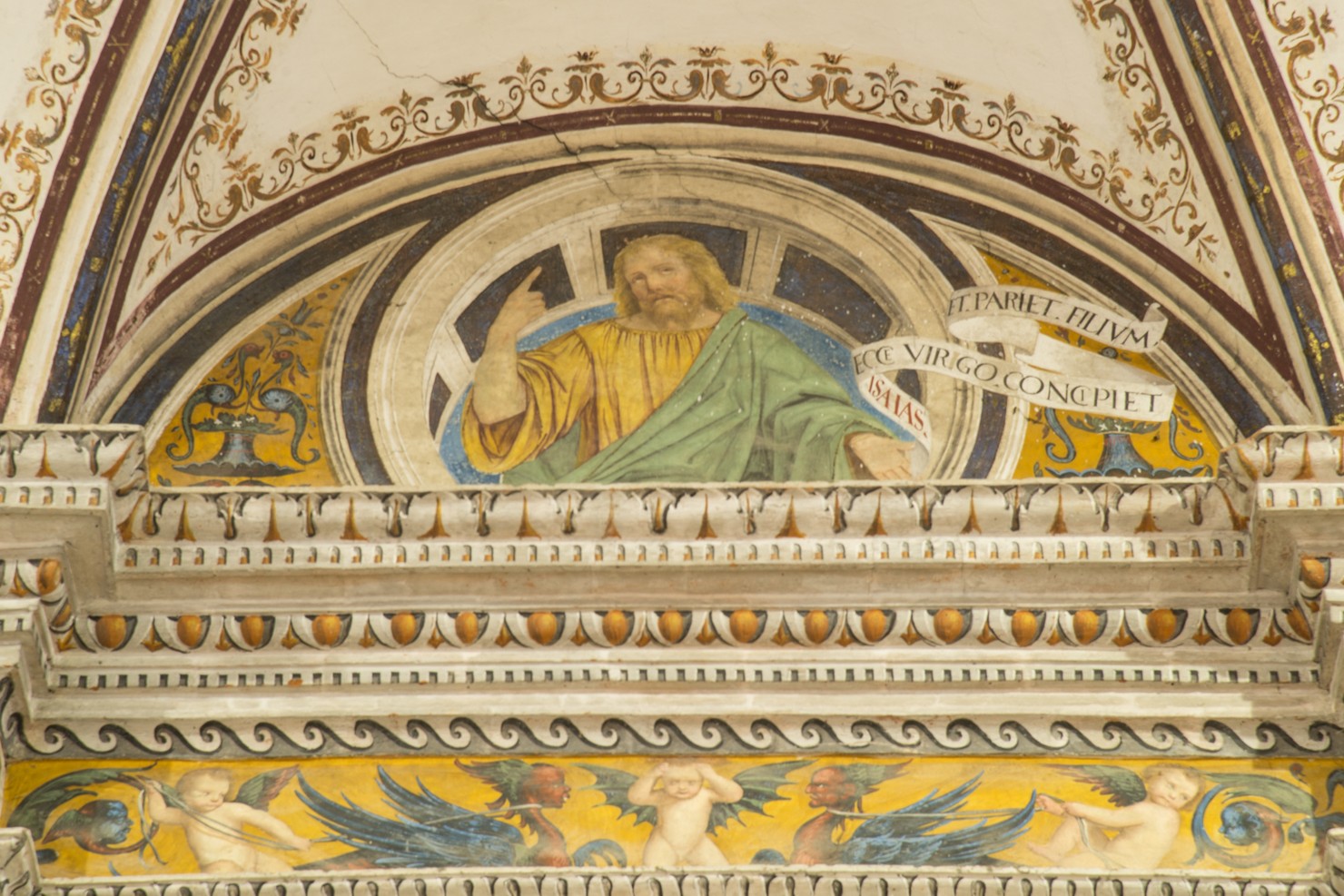 Isaia (dipinto murale, elemento d'insieme) di Ambrogio da Fossano detto Bergognone (bottega) (sec. XVI)