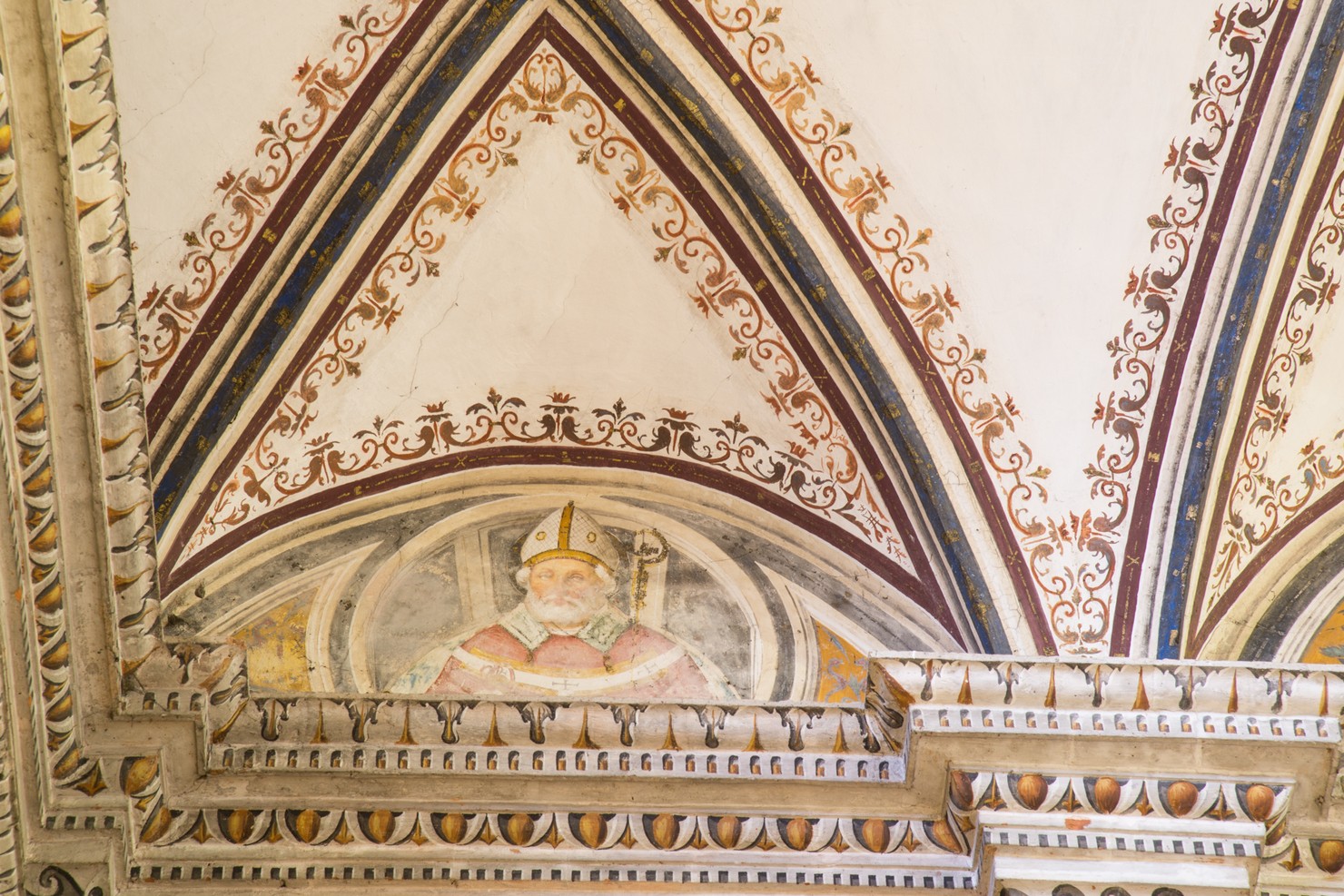 Sant'Ambrogio (dipinto murale, elemento d'insieme) di Ambrogio da Fossano detto Bergognone (bottega) (sec. XVI)