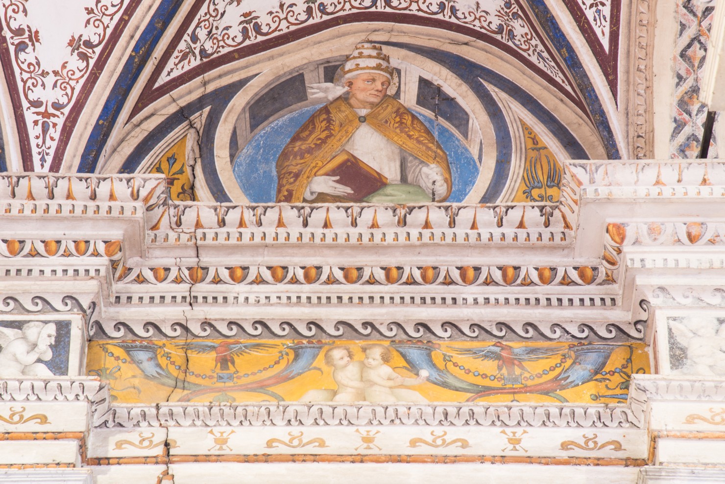 San Gregorio (dipinto murale, elemento d'insieme) di Ambrogio da Fossano detto Bergognone (bottega) (sec. XVI)