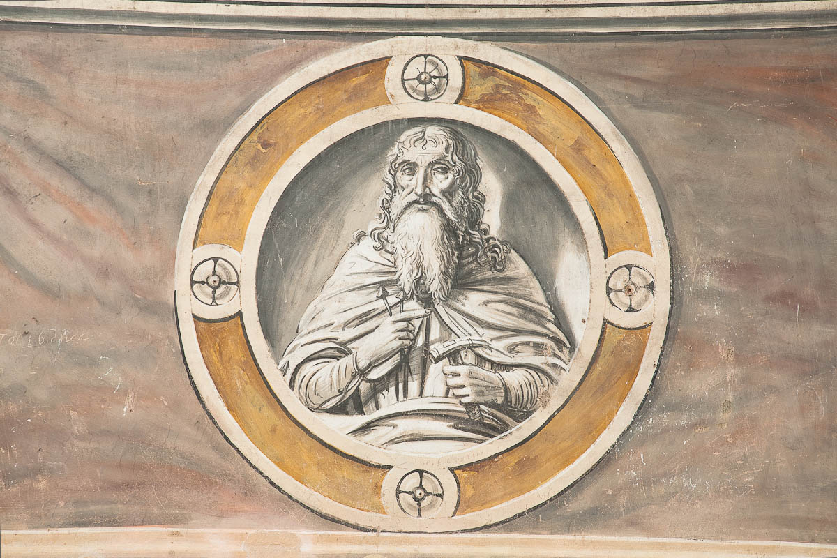 Nicodemo (dipinto murale, elemento d'insieme) di Bernardino di Stefano da Fossano detto Bergognone Bernardino (attribuito) (sec. XV)