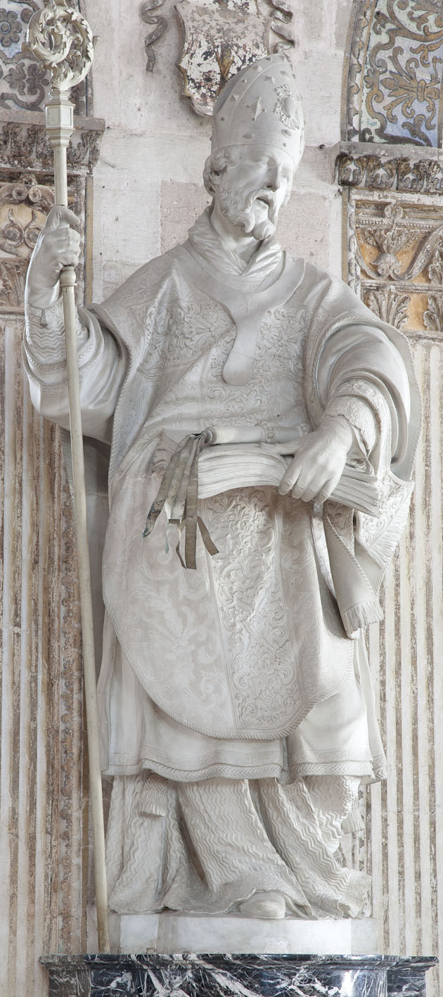 Sant'Ambrogio (statua) di Bussola Cesare (sec. XVII)