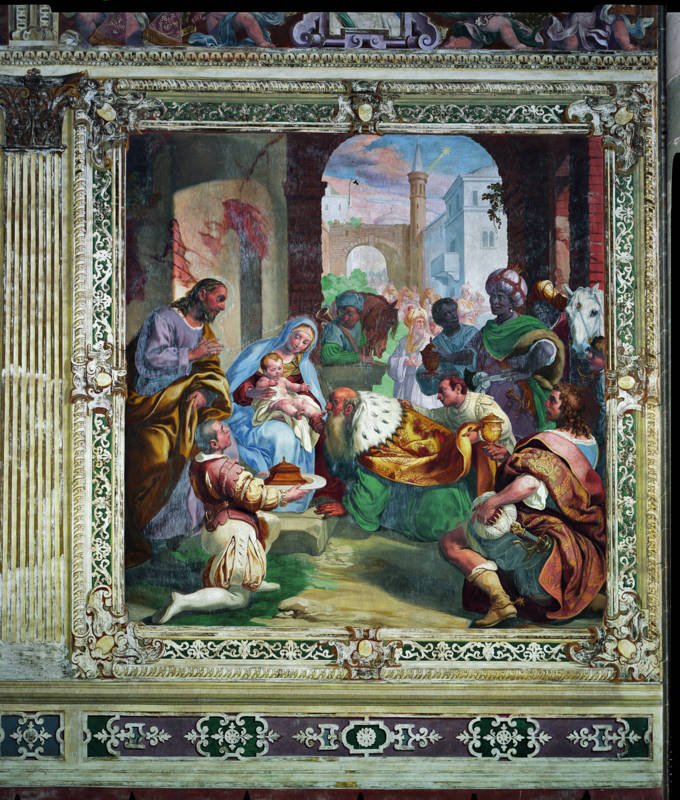 adorazione dei magi (dipinto, elemento d'insieme) di Crespi Daniele (sec. XVII)