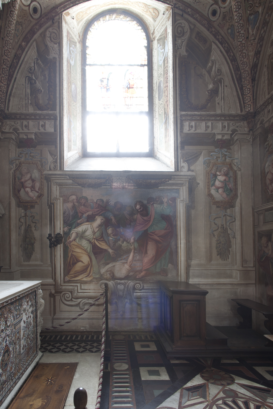 San Paolo resuscita Eutico (dipinto murale, elemento d'insieme) di Danedi Giovanni Stefano detto Montalto (sec. XVII)