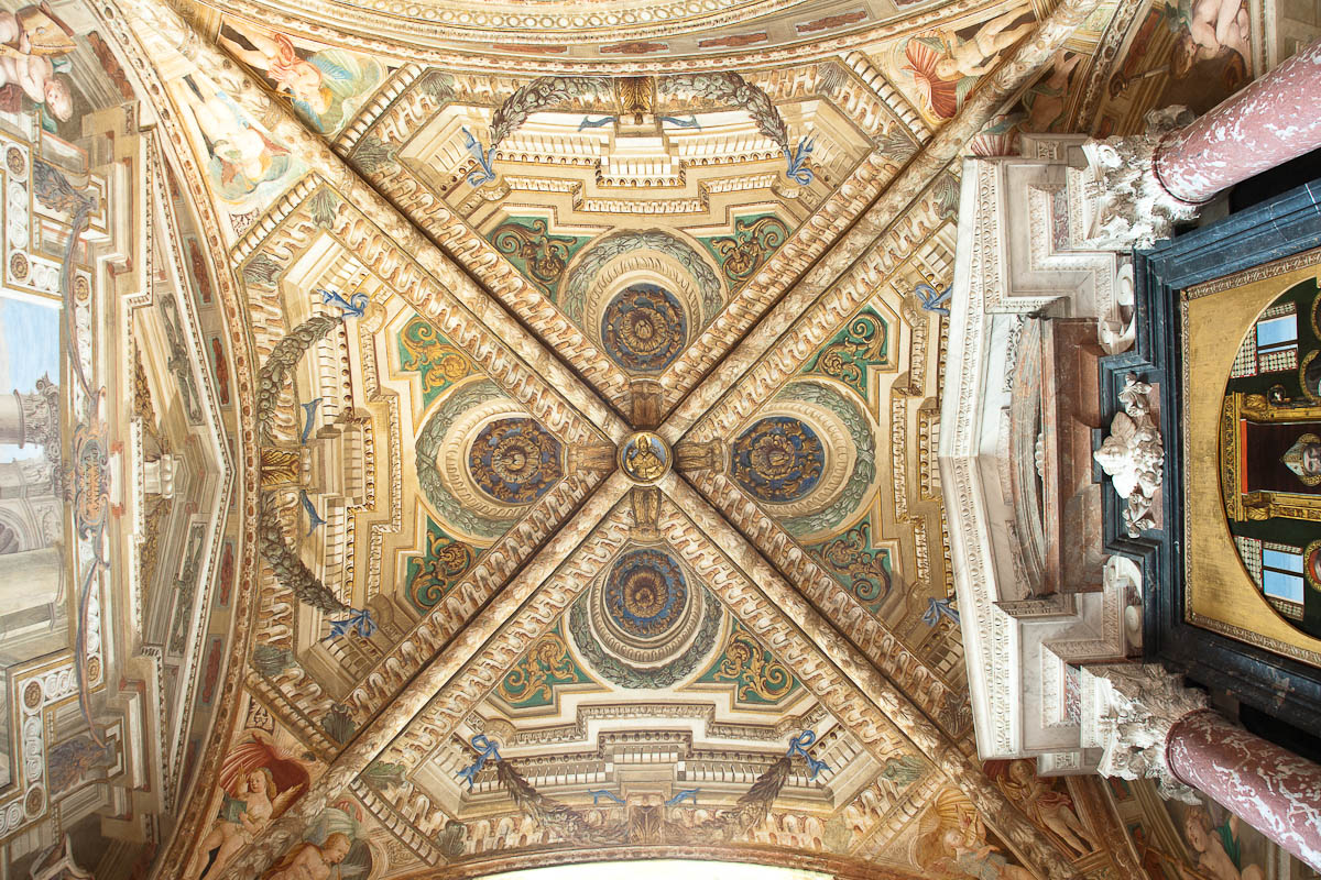 elementi decorativi, angeli musicanti (peducci) (dipinto murale) di De Mottis Iacopino (e aiuti) - ambito lombardo (secc. XV/ XVII)