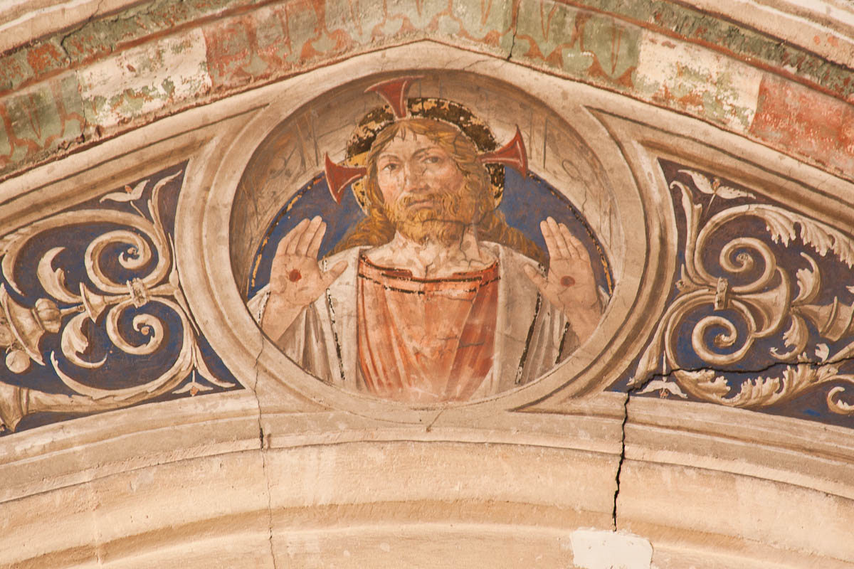 Cristo (dipinto murale, elemento d'insieme) di De Mottis Iacopino (attribuito) (sec. XV)
