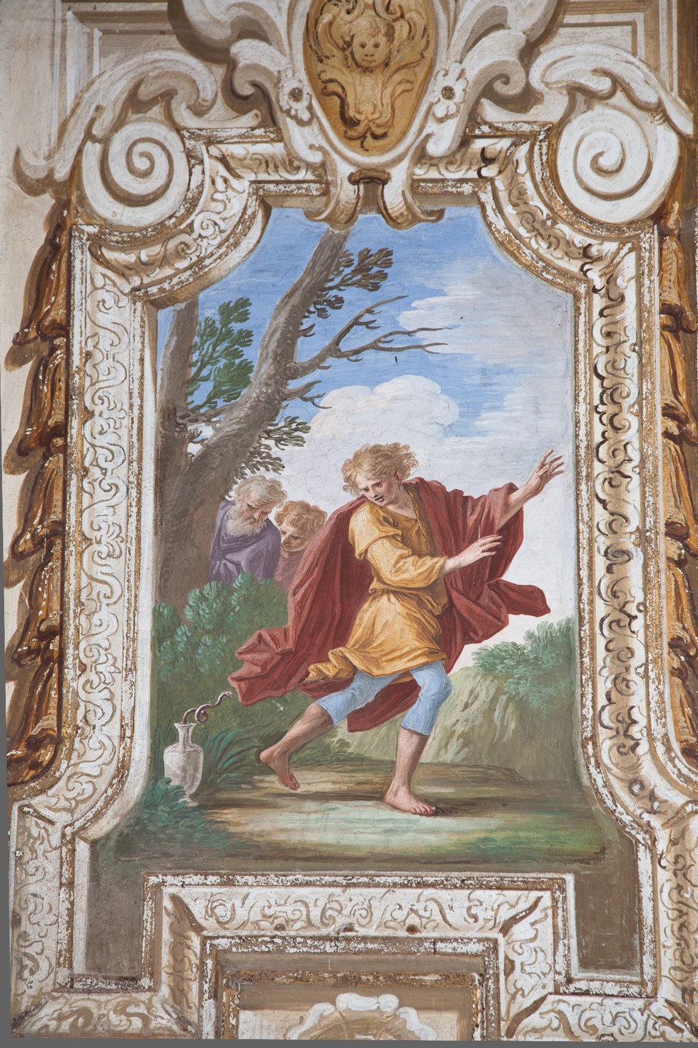 Miracolo del serpente nel vaso (dipinto murale, elemento d'insieme) di Ghisolfi Giovanni (sec. XVII)