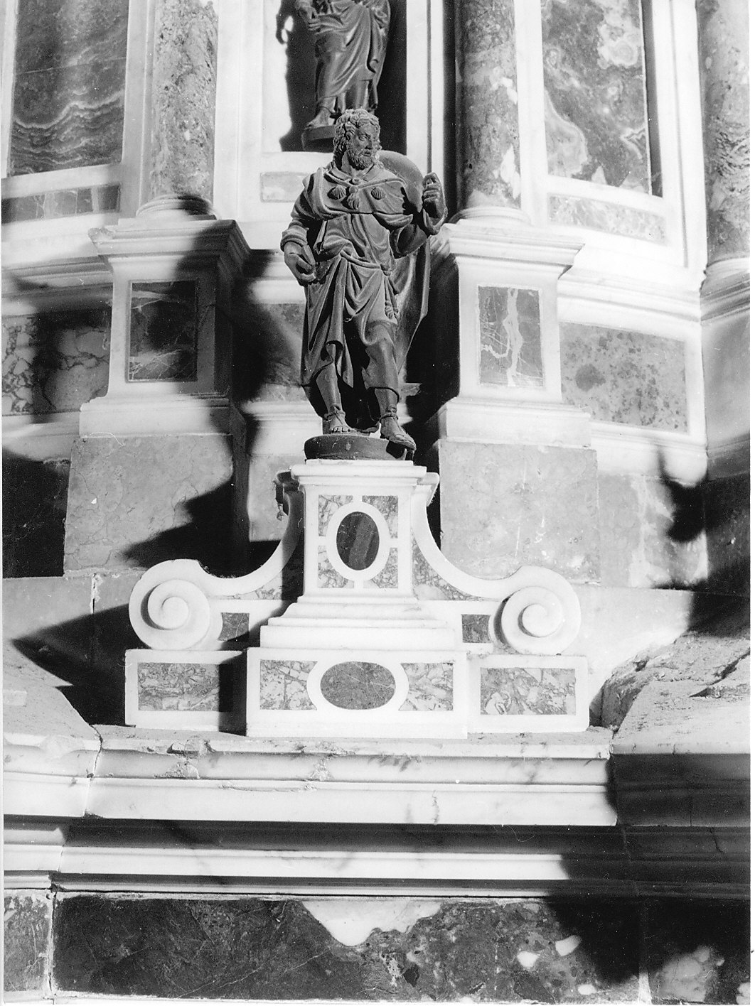 San Rocco (statua, elemento d'insieme) di Marini Angelo (inizio sec. XVI, sec. XVII)
