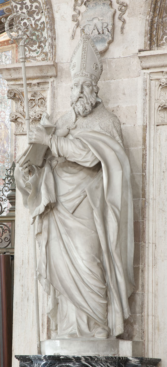 Sant'Agostino (statua) di Zanelli Siro (sec. XVII)