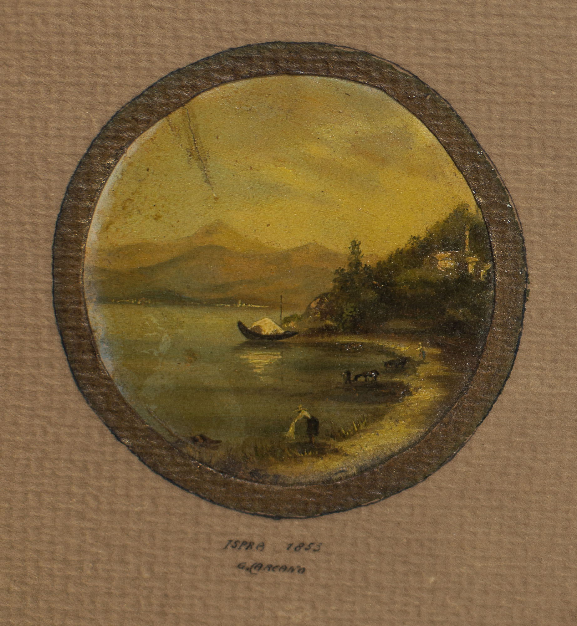 Ispra, Paesaggio lacustre, Ispra (dipinto) di Carcano, Filippo - ambito italiano (metà XIX)