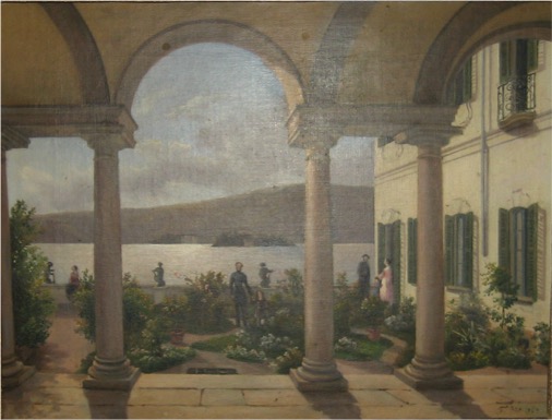 Giardino del Palazzo Viani Visconti (a Pallanza), Giardino (dipinto) di Bisi, Fulvia - ambito italiano (prima metà XIX)