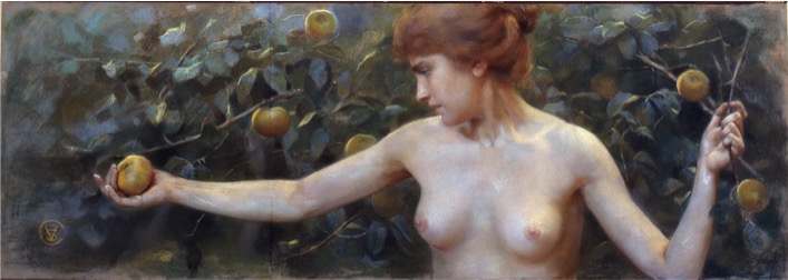 Eva, Giovane donna (dipinto) di Browne, Sophie - ambito italiano (fine/ inizio XIX)