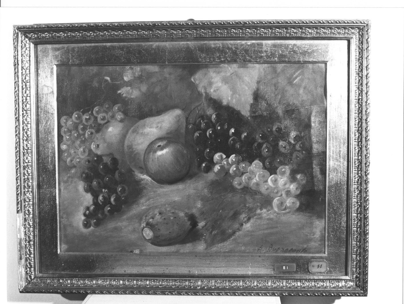 natura morta con frutta (dipinto) di Buonoconto A (sec. XX)